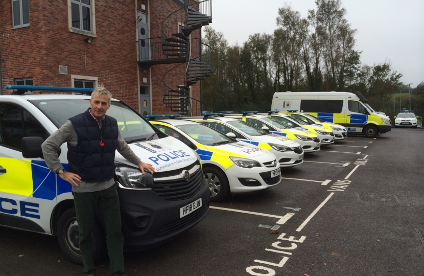 Richard with Dorset Police cars