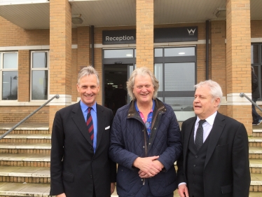 Richard Drax, Tim Martin and Nigel Evans, former head of Weymouth College